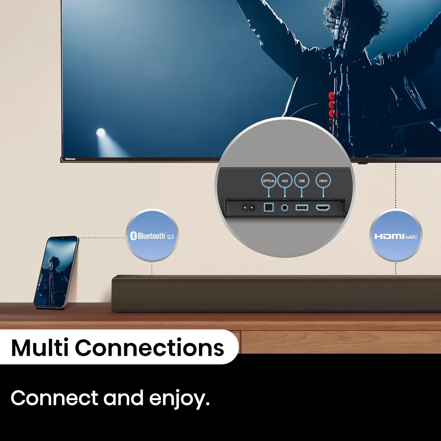 Hisense AX3100Q 3.1Ch, Dolby Atmos / DTS:X Sound Bar with Wireless Subwoofer - Image 7