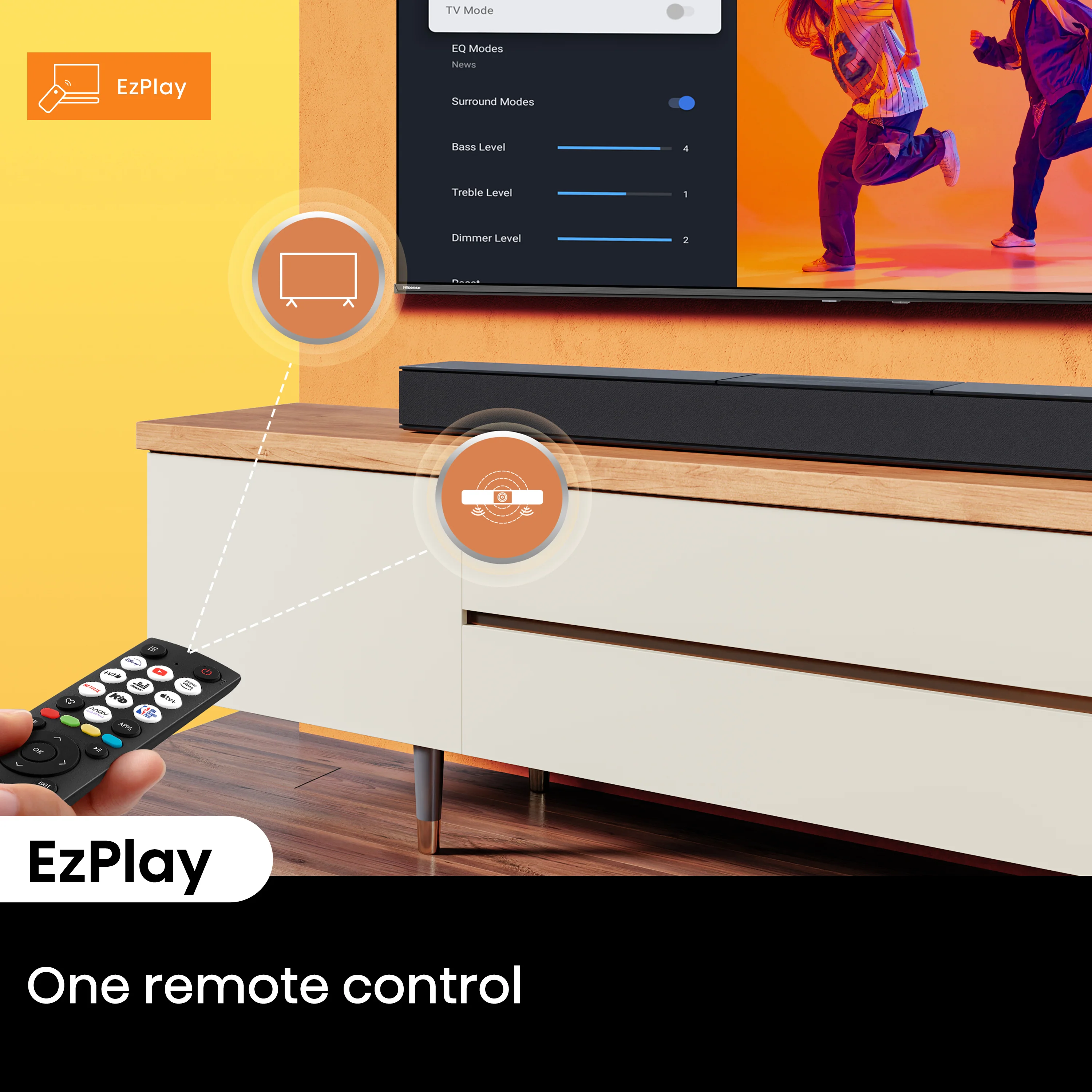 Hisense A620 2.1ch All-in-one Dolby Dightal /DTS Virtual: X, Sound Bar with Built-in Subwoofer - Image 10