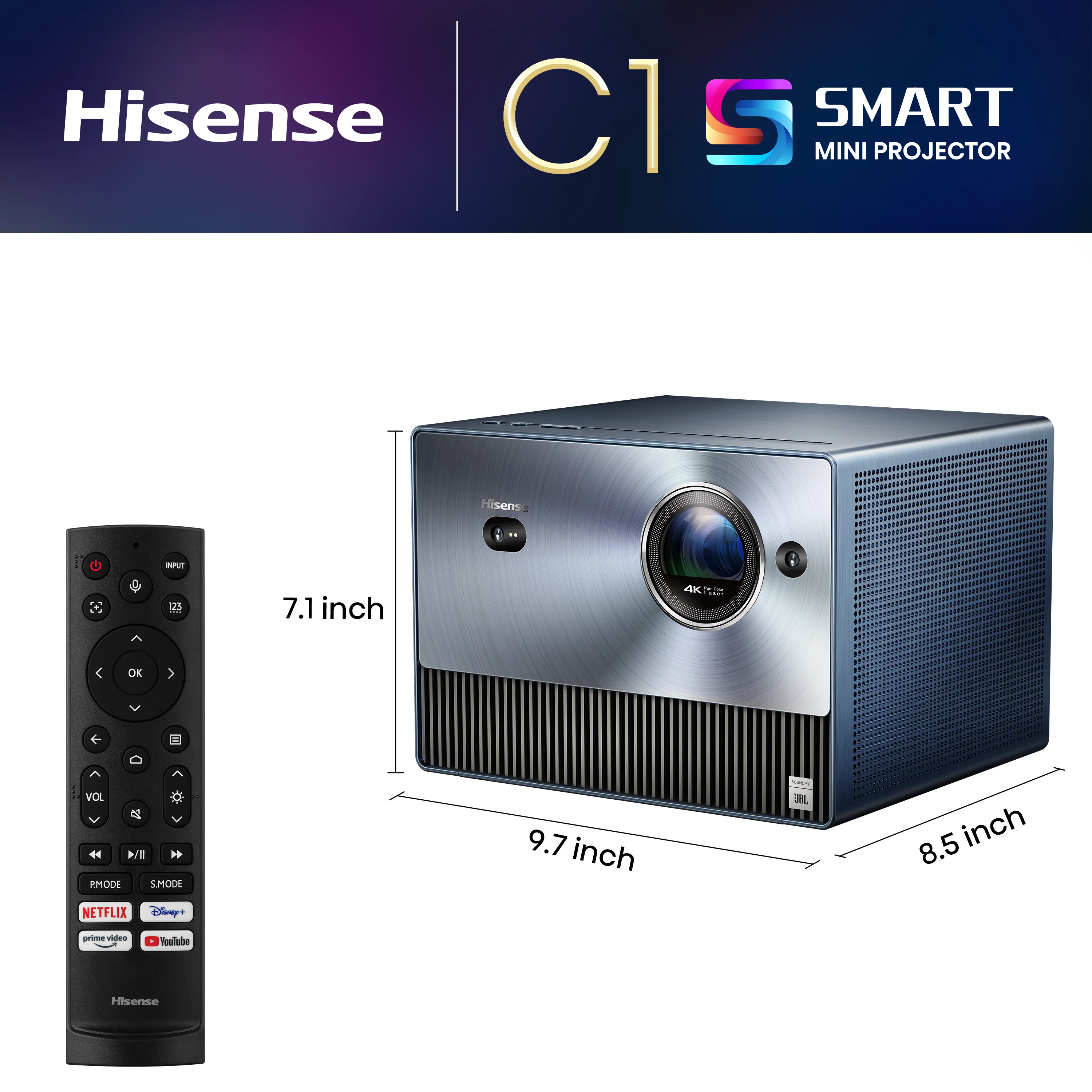 Hisense C1 TriChroma Laser Mini Projector (up to 300") - Open Box - Image 3