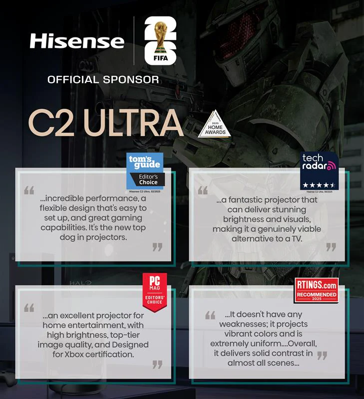 Hisense C2 Ultra 4k UHD Triple Laser Smart Projector (up to 300") - Image 4