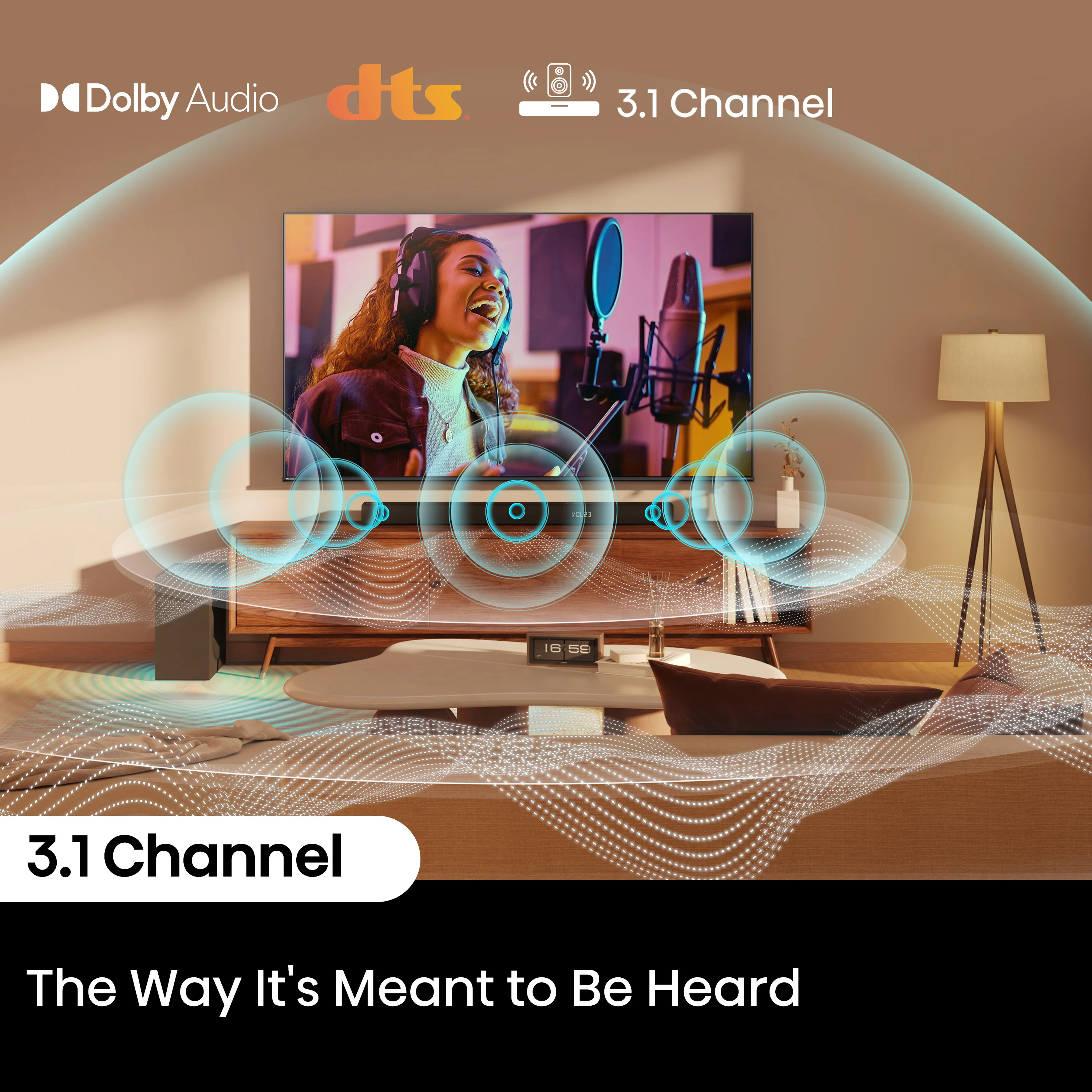 Hisense HS3100 3.1Ch, Dolby Digital Plus/ DTS Virtual:X, Sound Bar with Wireless Subwoofer - Image 4