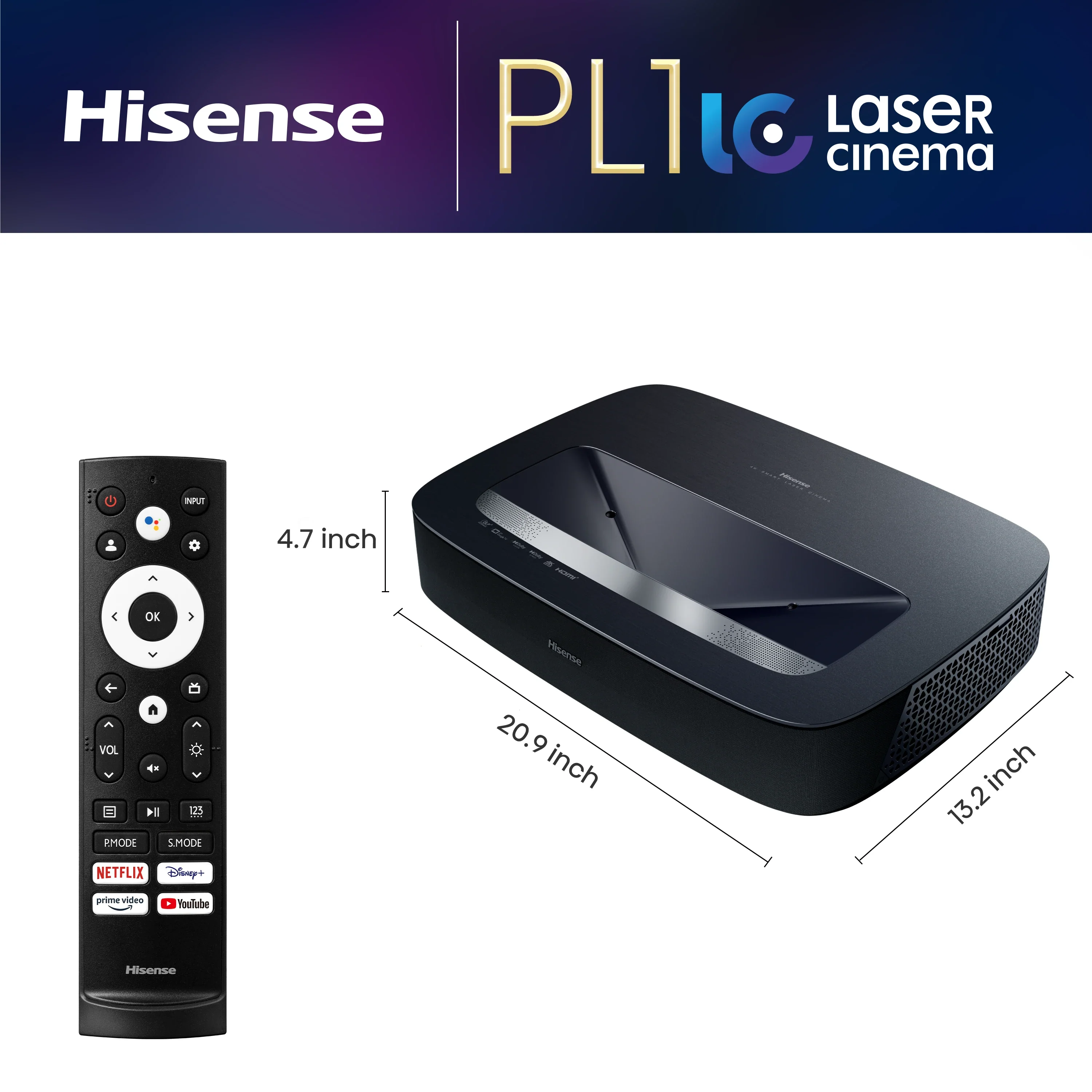 Hisense PL1 UST Laser Cinema projector projecting up to 120" - Image 3