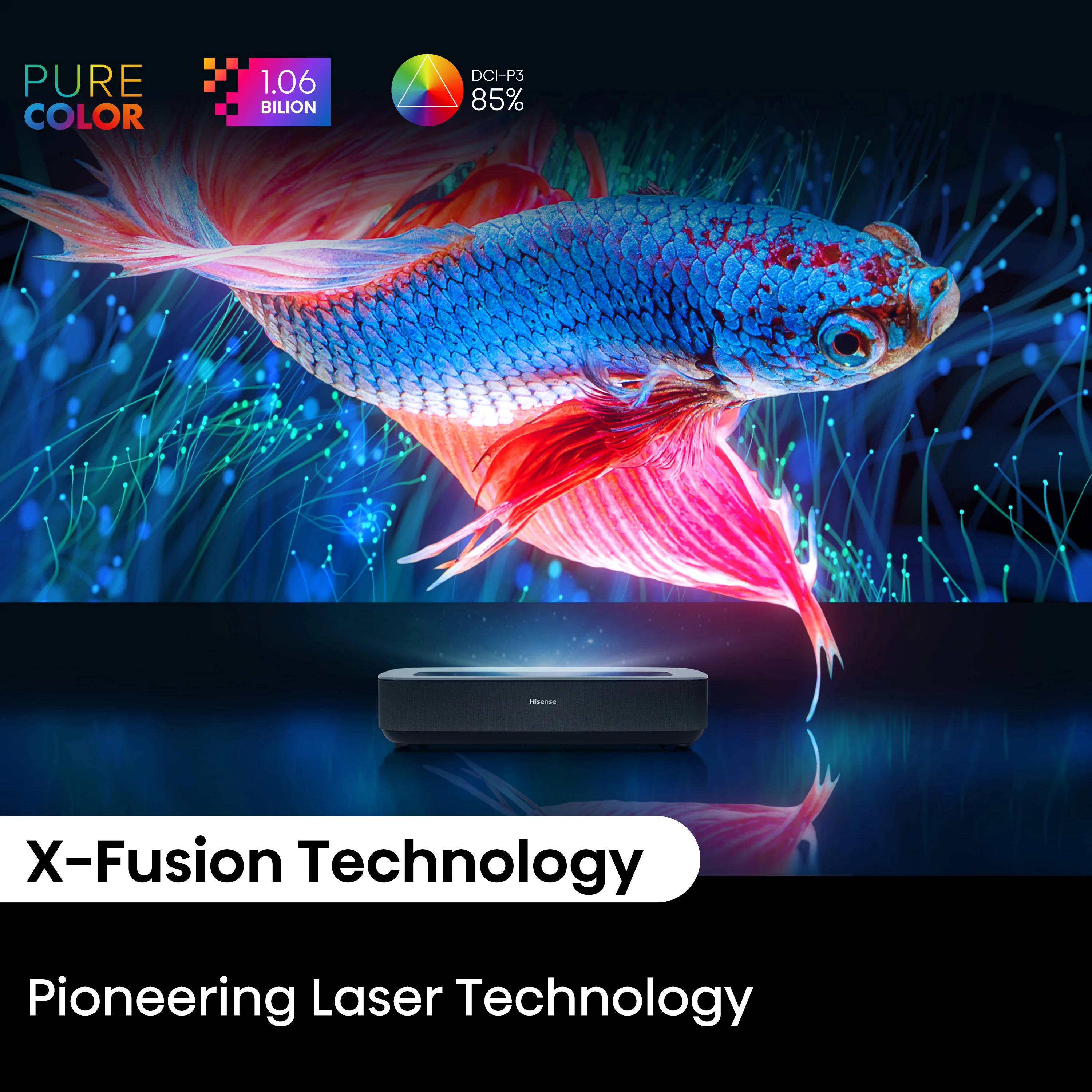 Hisense PL1 UST Laser Cinema projector projecting up to 120" - Image 5